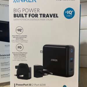 Anker PowerPort III 2-Port 60W – Travel USB-C Charger with Worldwide Plug Set