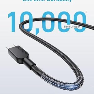 Anker Zolo USB-C to USB-C Braided Cable – 240W Fast Charging | Dirt-Free | 6ft (1.8m) | Ultra-Durable